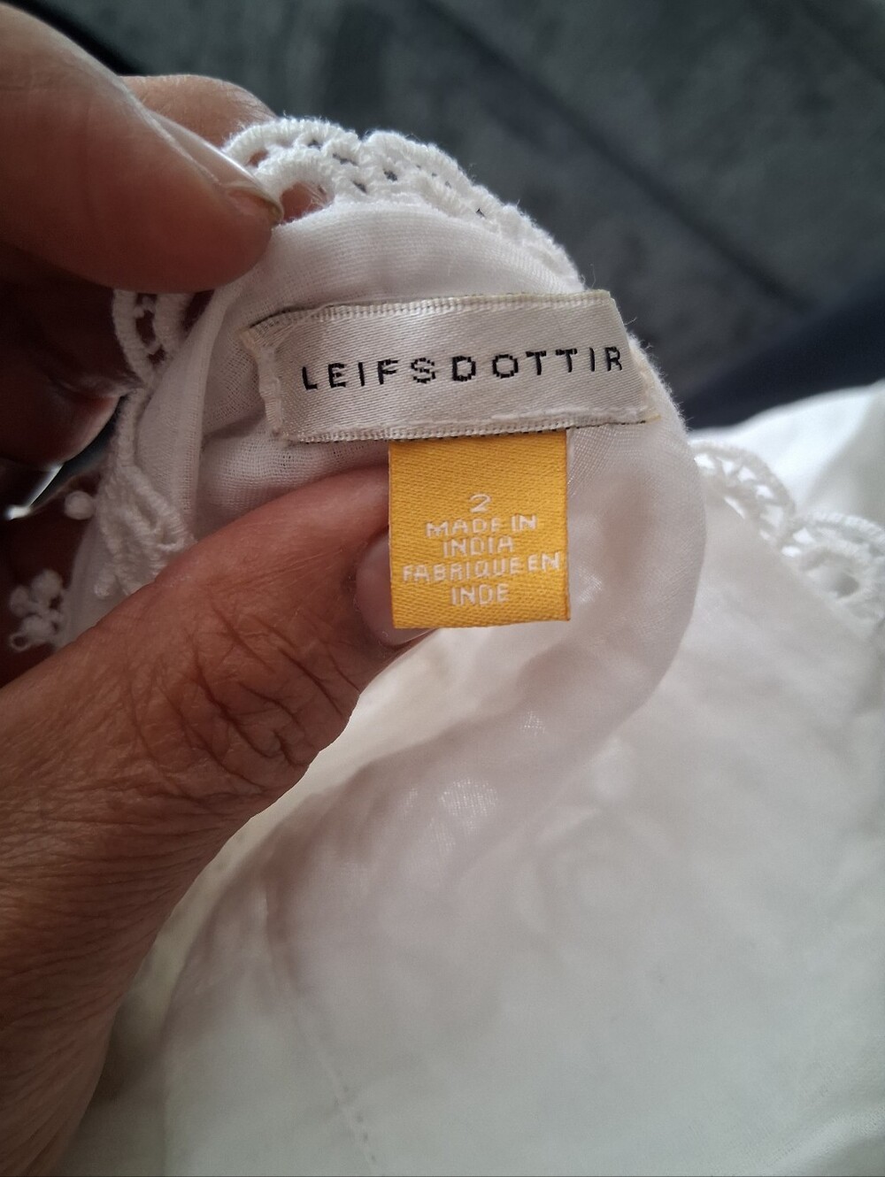leifsdottir 100% White Lace-Trim Girls' Tank Top - Picture 7 of 8
